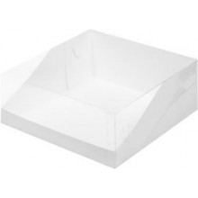Короб картонный 235х235х100 белый с прозрачной крышкой